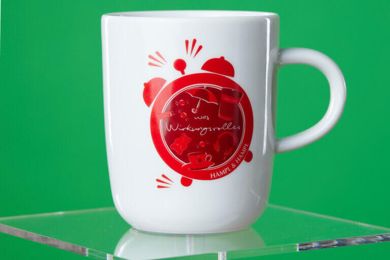 Wenn beim ersten Kaffee am Morgen mal wieder der Geistesblitz kommt – Werbeartikel Kaffeetasse
